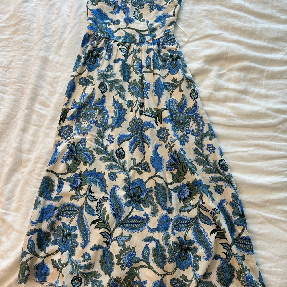 Floral Blue and Green Dress